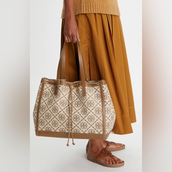Tory Burch Large Logo T Monogram Tote Bag - Picture 7 of 9
